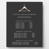 Faux Gold Clothes Hanger Pricing/Services display Fotoplaat (Voorkant)