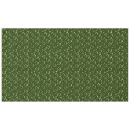 Faux Gold Clovers Shamrock Green Pattern Irish Tafelkleed (Voorkant (Horizontaal))