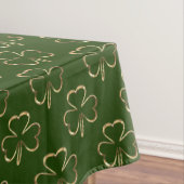 Faux Gold Clovers Shamrock Green Pattern Irish Tafelkleed (Voorbeeld)