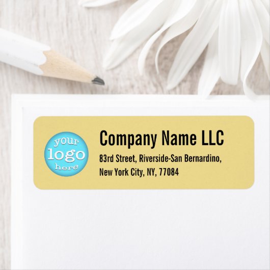 Faux Gold Company Zakelijk Logo Retouradres Etiket (Insitu)