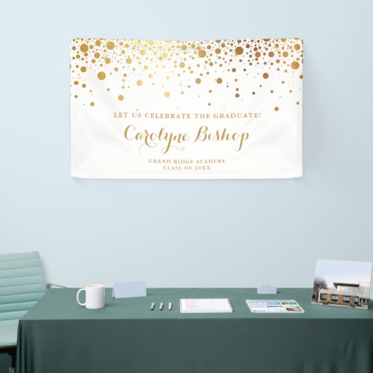 Faux Gold Confetti - Aangepaste Afstuderen banner (Beurs)
