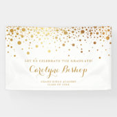 Faux Gold Confetti - Aangepaste Afstuderen banner (Horizontaal)