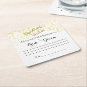 Faux, Gold Confetti, advies en goedmaakt Kartonnen Onderzetters (Schuin)