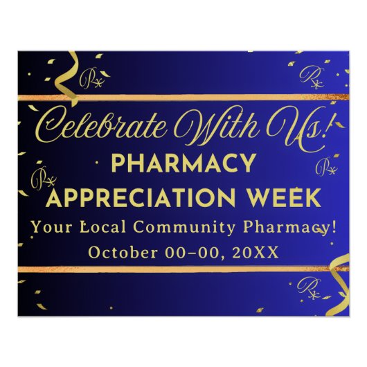Faux Gold Confetti Apotheek Waardering Poster (Voorkant)