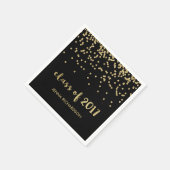 Faux Gold Confetti Black Class of 2017 Afstuderen Servet (Hoek)