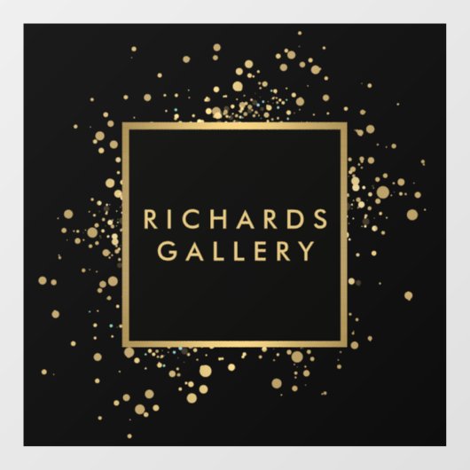 Faux Gold Confetti Black Raamsticker (Vel)