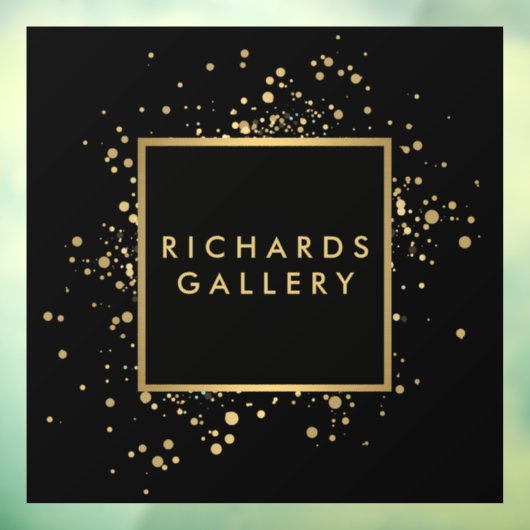 Faux Gold Confetti Black Raamsticker (Vel 3)