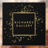 Faux Gold Confetti Black Raamsticker (Vel 2)