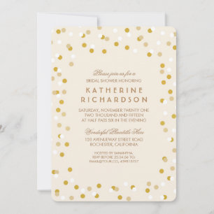 Faux Gold Confetti Bridal Shower Kaart