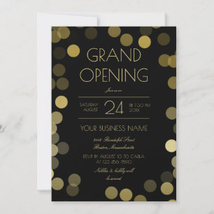 Faux Gold Confetti Business Grand Opening Kaart