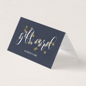 Faux Gold Confetti & Donkerblauwe Kaart