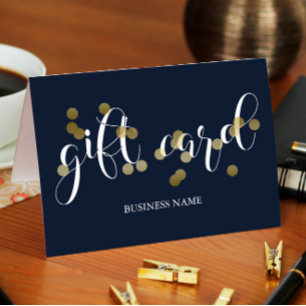 Faux Gold Confetti & Donkerblauwe Kaart