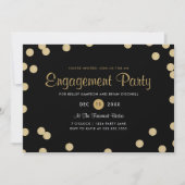 Faux Gold Confetti Engagement Party Kaart (Voorkant)