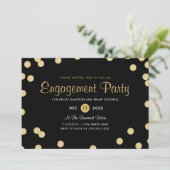 Faux Gold Confetti Engagement Party Kaart (Staand voorkant)