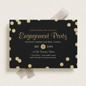 Faux Gold Confetti Engagement Party Kaart