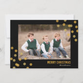 Faux Gold Confetti Foto Vrolijk Kerstfeest Kaart (Voorkant)