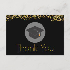 Faux Gold Confetti & Graduation Cap Bedankt