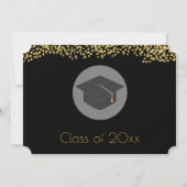 Faux Gold Confetti & Graduation Cap Class of 20xx Kaart (Voorkant)