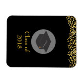 Faux Gold Confetti & Graduation Cap Class of 20xx Magneet (Horizontaal)