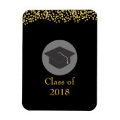 Faux Gold Confetti & Graduation Cap Class of 20xx Magneet (Verticaal)