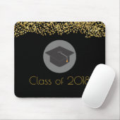 Faux Gold Confetti & Graduation Cap Class of 20xx Muismat (Met muis)