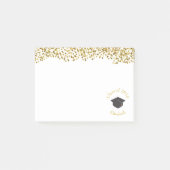 Faux Gold Confetti & Graduation Cap Class of 20xx Post-it® Notes (Voorkant)