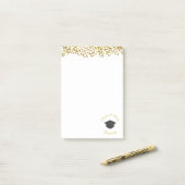 Faux Gold Confetti & Graduation Cap Class of 20xx Post-it® Notes (Op bureau)