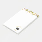 Faux Gold Confetti & Graduation Cap Class of 20xx Post-it® Notes (Schuin)