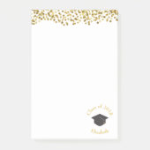 Faux Gold Confetti & Graduation Cap Class of 20xx Post-it® Notes (Voorkant)