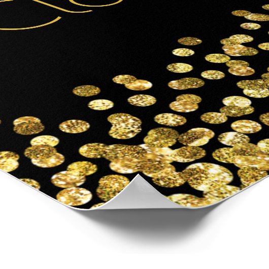 Faux Gold Confetti & Graduation Cap Class of 20xx Poster (Hoek)