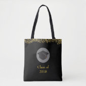 Faux Gold Confetti & Graduation Cap Class of 20xx Tote Bag (Voorkant)