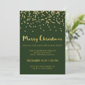 Faux Gold Confetti Green Merry kerst Kaart (Staand voorkant)