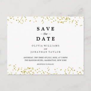 Faux Gold Confetti   Het Briefkaart Datum opslaan