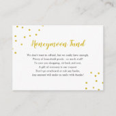 Faux Gold Confetti Honeymoon Fund Informatiekaartje (Voorkant)