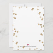 Faux Gold Confetti Modern Baby shower Invitation Kaart (Achterkant)