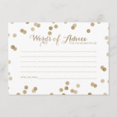 Faux Gold Confetti Modern Words of Advice Kaarten (Voorkant)