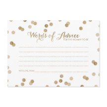 Faux Gold Confetti Modern Words of Advice Kaarten