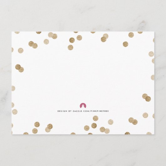 Faux Gold Confetti Modern Words of Advice Kaarten (Achterkant)