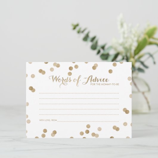 Faux Gold Confetti Modern Words of Advice Kaarten (Staand voorkant)