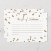 Faux Gold Confetti Modern Words of Advice Kaarten (Voorkant / Achterkant)