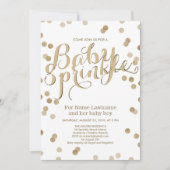 Faux Gold Confetti Moderne Baby Uitnodiging (Voorkant)