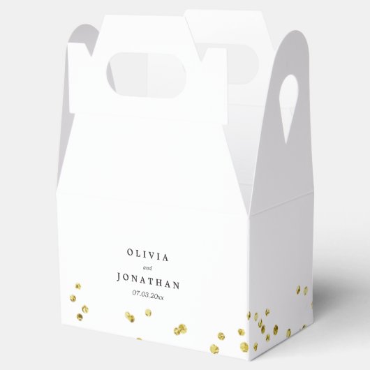 Faux Gold Confetti | Moderne bruiloft Bedankdoosjes (Geopend)