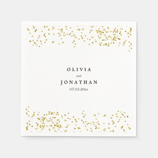 Faux Gold Confetti | Moderne huwelijksservetten Servet (Voorkant)