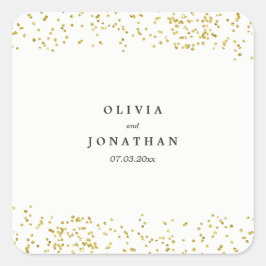 Faux Gold Confetti | Moderne trouwstickers Vierkante Sticker