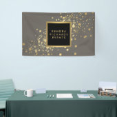 Faux Gold Confetti op Modern Grey Banner (Beurs)