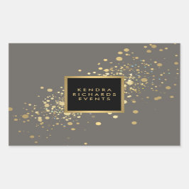 Faux Gold Confetti op Modern Grey Stickers