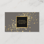 Faux Gold Confetti op modern grijs Visitekaartje (Voorkant)