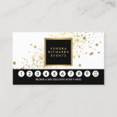 Faux Gold Confetti op Modern White II Loyalty Kaar (Voorkant)