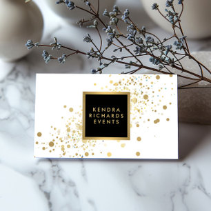 Faux Gold Confetti op modern wit Visitekaartje