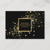 Faux Gold Confetti op Modern Zwart Groot Visitekaartje